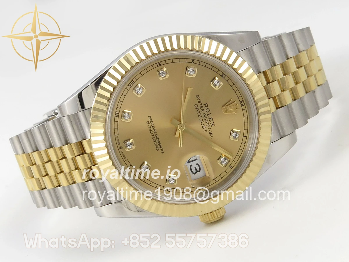 Rolex DateJust 41 126333 QF 904L Steel YG Diamonds Dial on SS/YG Jubilee Bracelet QF3235 (145g) - Image 7
