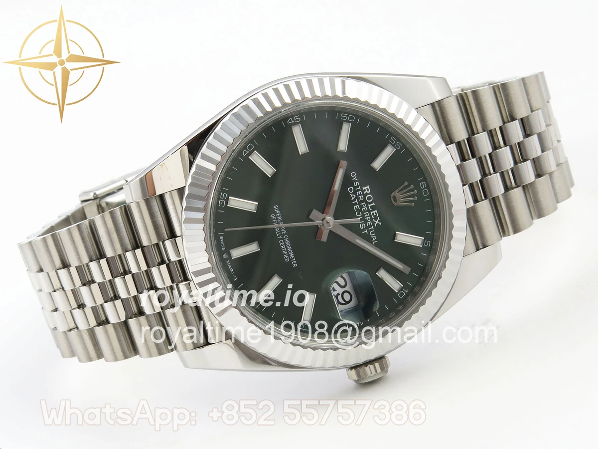 Rolex DateJust 41 126334 Clean Plus 904L Steel Green Stick Dial on Jubilee Bracelet DD3235 - Image 7