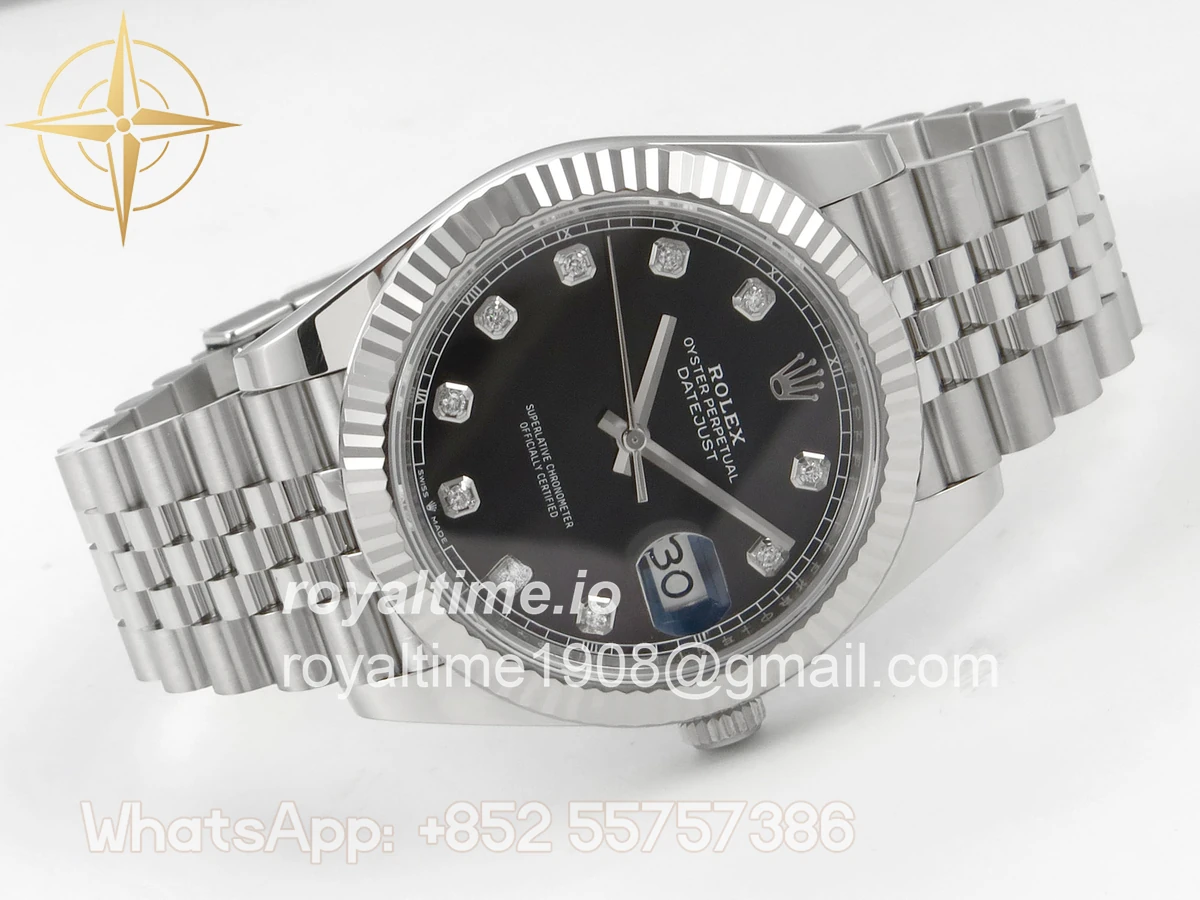 Rolex DateJust 41 126334 SCF 904L Steel Black Diamonds Dial on Jubilee Bracelet A3235 - Image 7