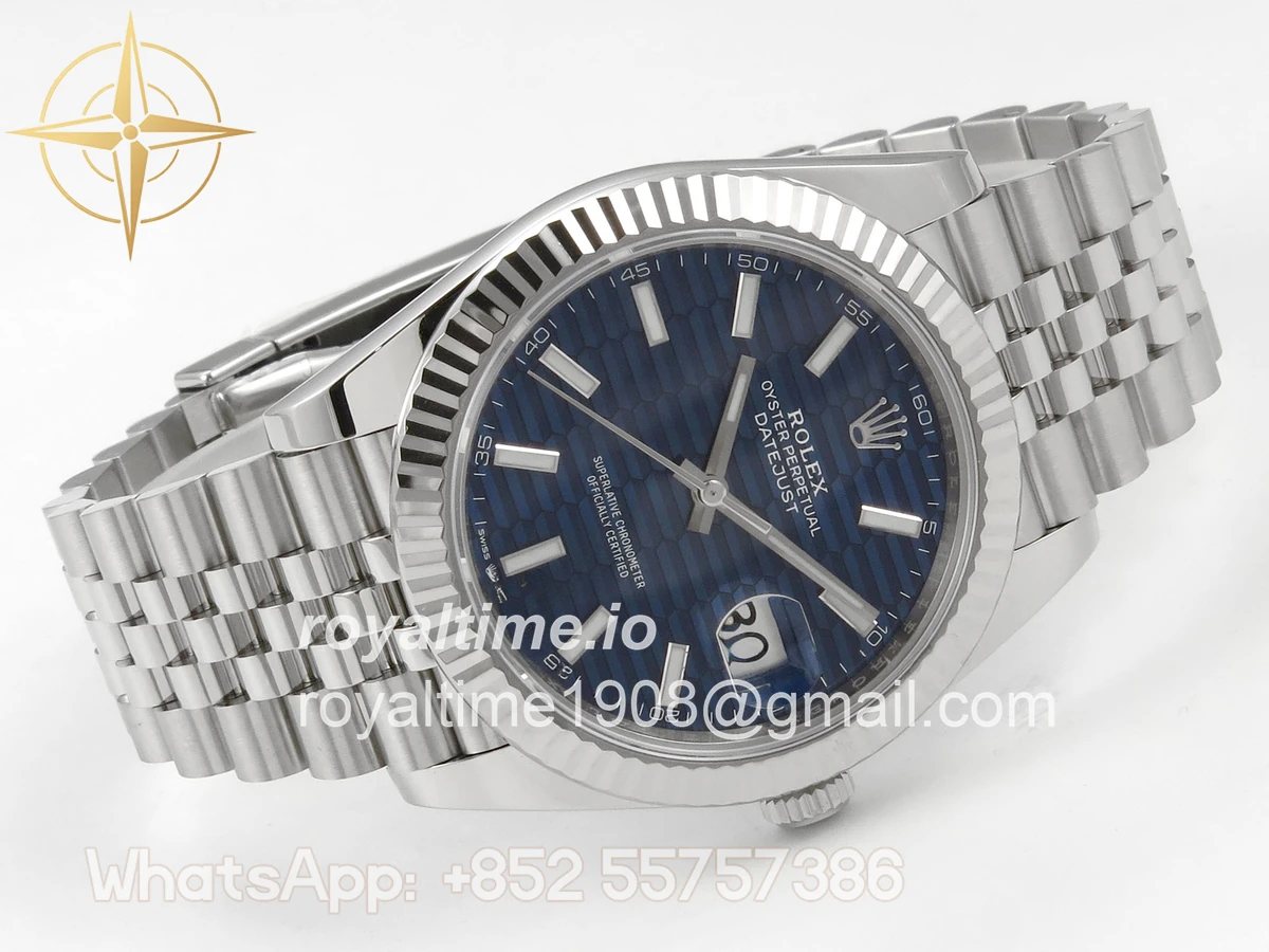 Rolex DateJust 41 126334 SCF 904L Steel Blue Textured Stick Dial on Jubilee Bracelet A3235 - Image 7