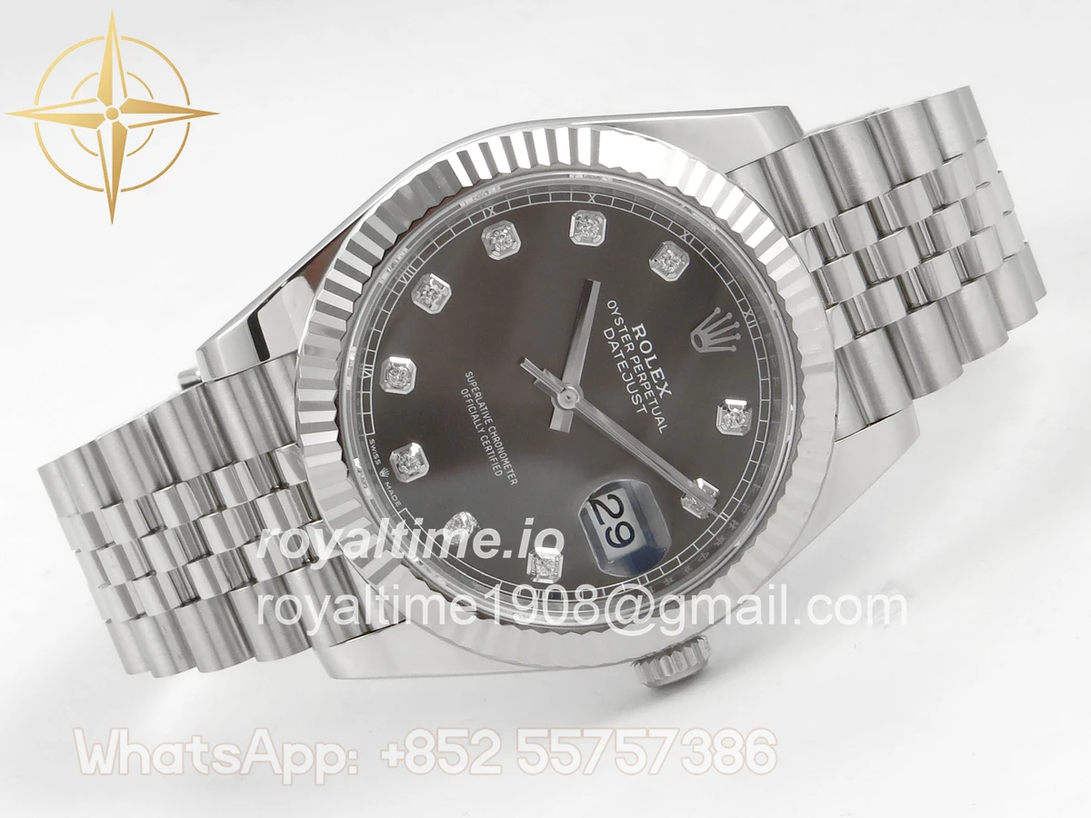 Rolex DateJust 41 126334 SCF 904L Steel Gray Diamonds Dial on Jubilee Bracelet A3235 - Image 7