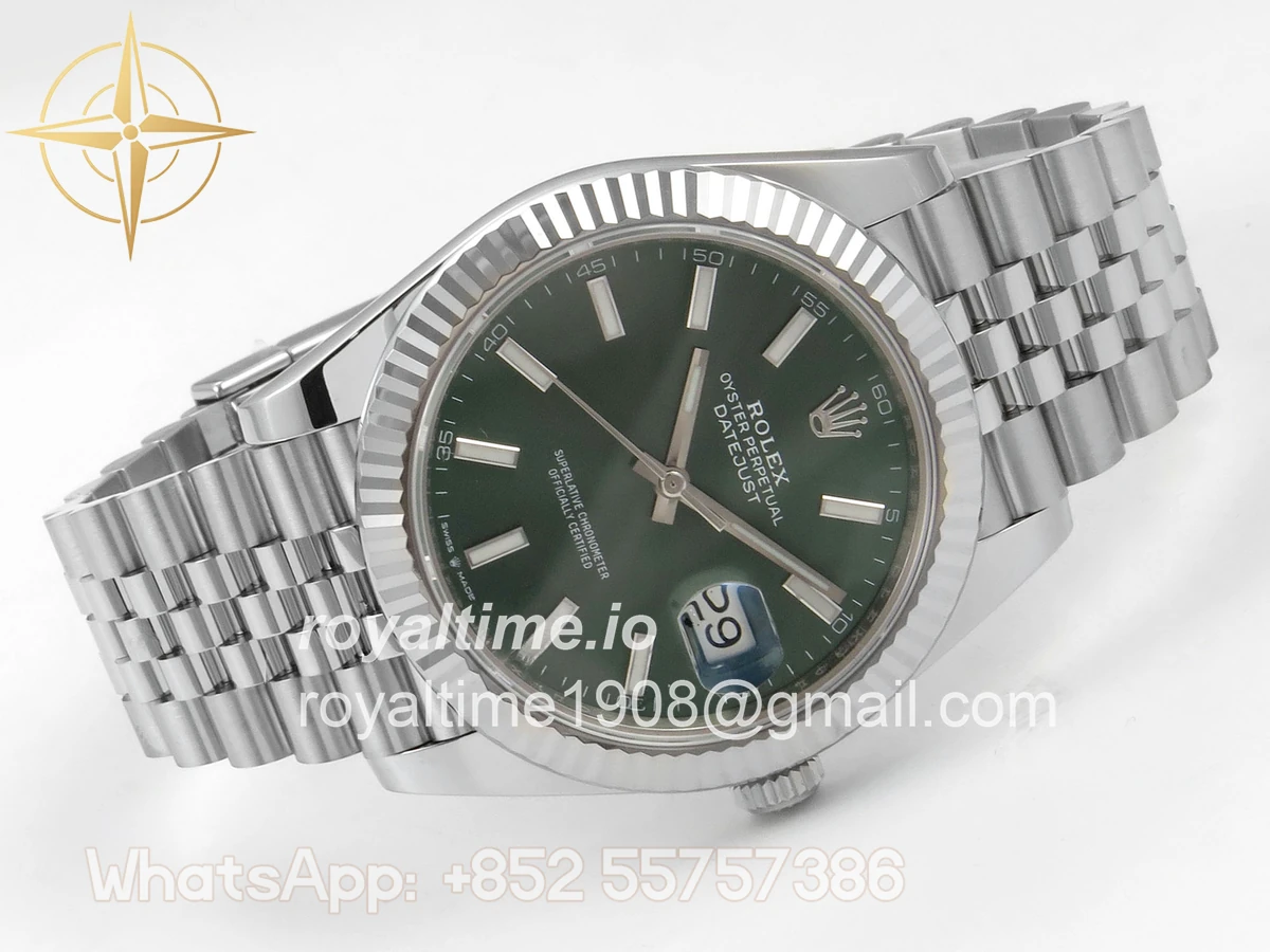 Rolex DateJust 41 126334 SCF 904L Steel Green Stick Dial on Jubilee Bracelet A3235 - Image 7