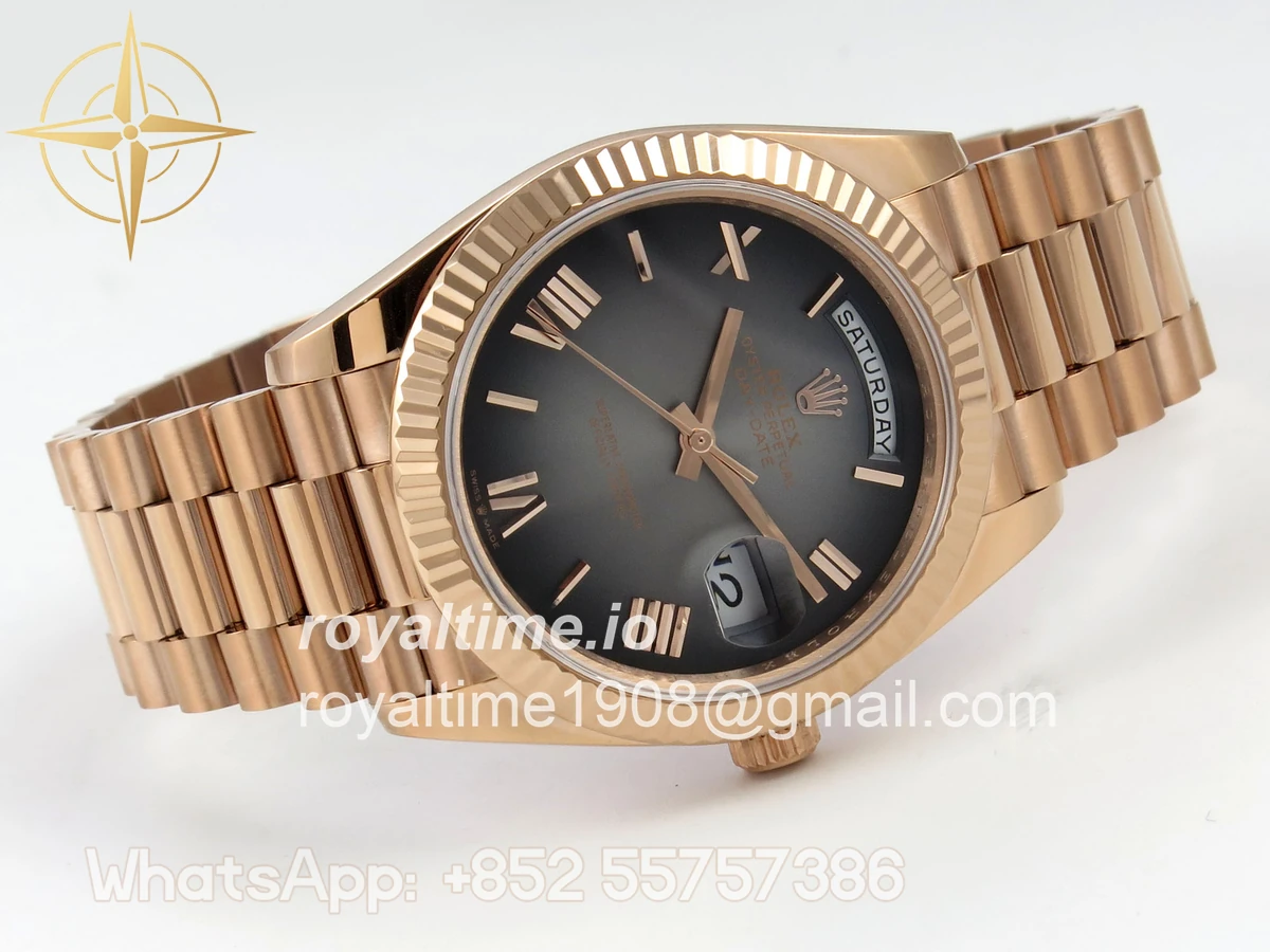 Rolex Day Date 40 RG 228235 QF Gray Roman Dial on President Bracelet VR3255 V8 (190g) - Image 7