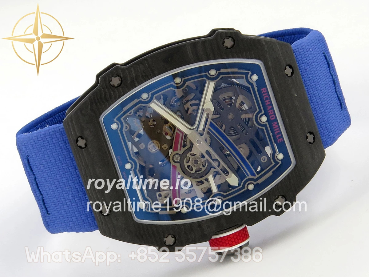 Richard Mille AVF RM67-02 France Black NTPT Spain Skeleton Dial on Blue Elastic strap CRMA7 - Image 7