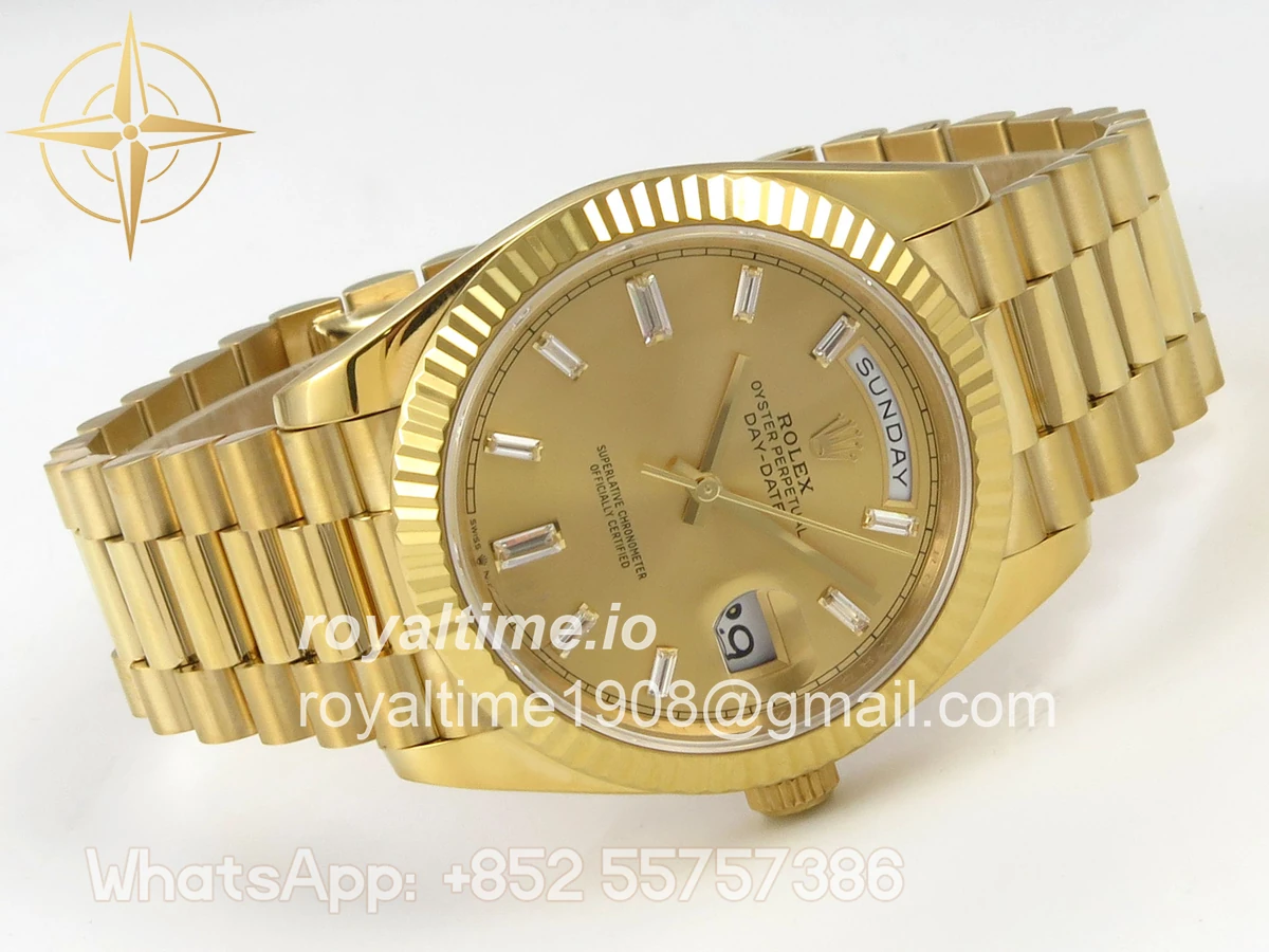 Rolex Day Date 40 YG 228238 QF YG Crystal Dial on President Bracelet VR3255 V8 (190g) - Image 7