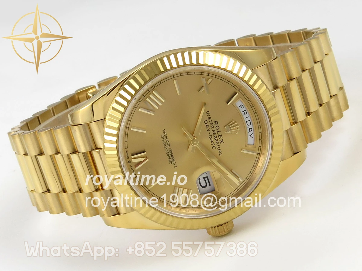 Rolex Day Date 40 YG 228238 QF YG Roman Dial on President Bracelet VR3255 V8 (190g) - Image 7