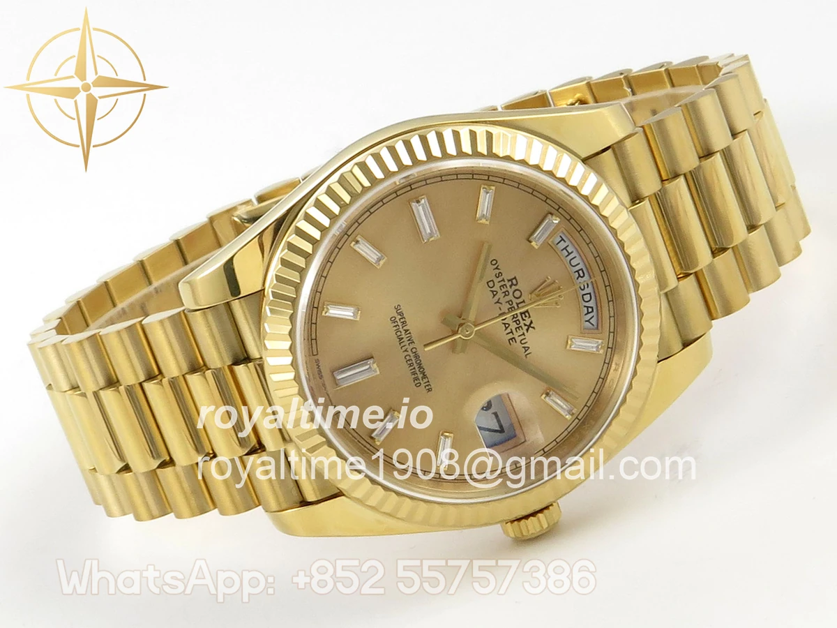 Rolex Day Date 40 YG TMF YG Diamonds Dial on President Bracelet VR3255 (Weighted) 208g - Image 7