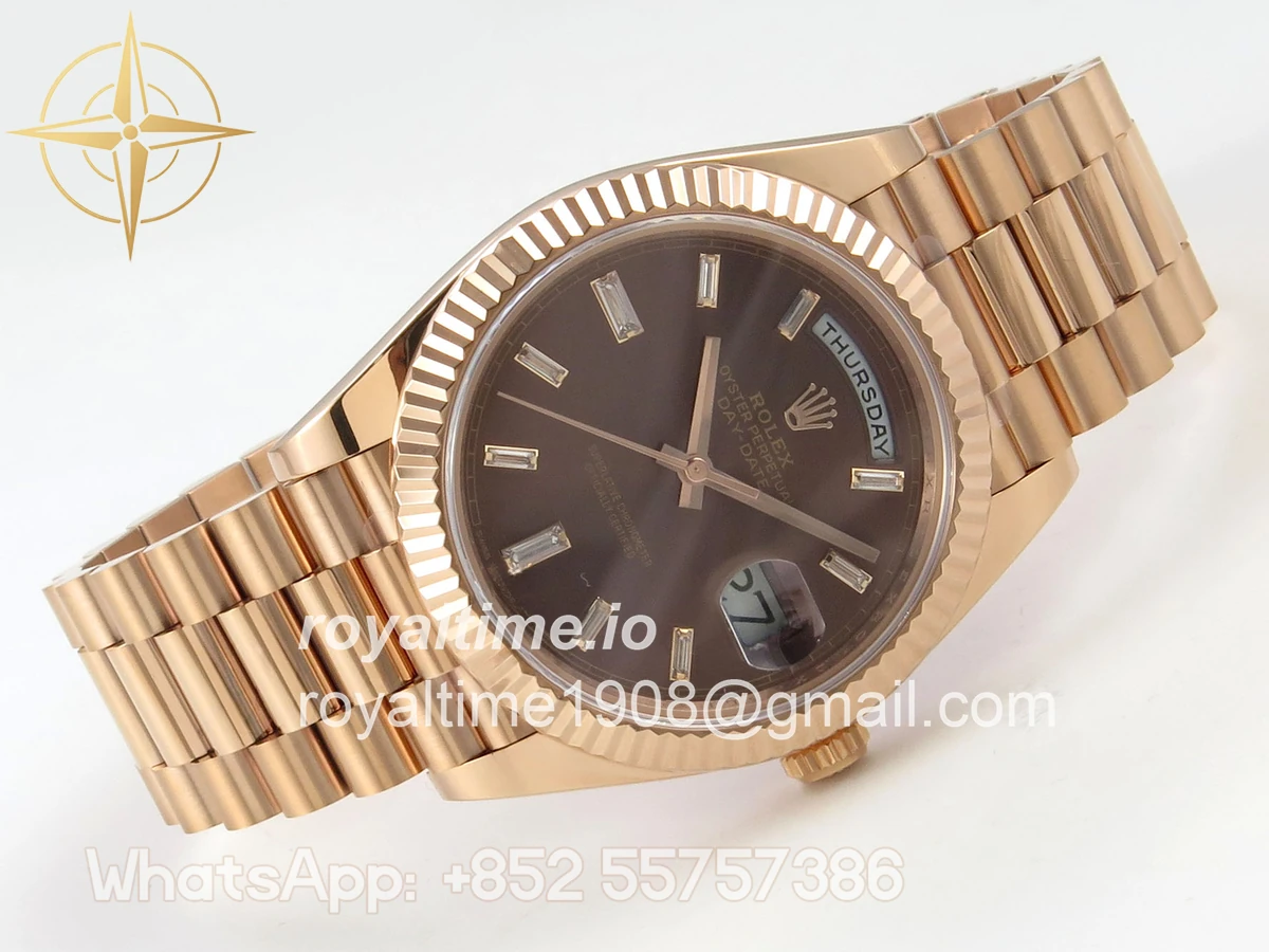 Rolex DayDate 40 228235 ARF Brown Crystal Dial on President Bracelet VR3255 - Image 7