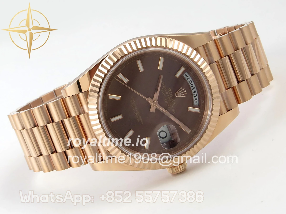 Rolex DayDate 40 228235 ARF Brown Stick Dial on President Bracelet VR3255 - Image 7