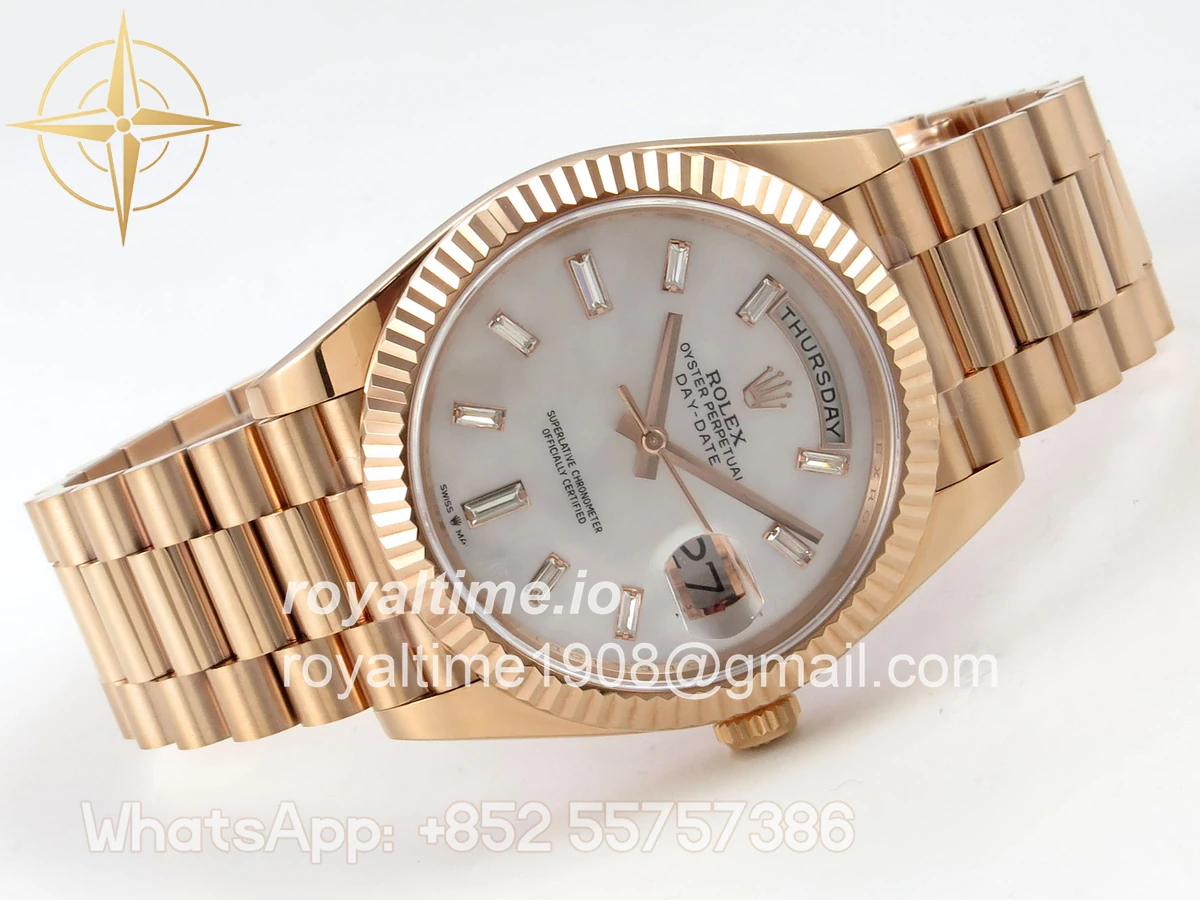 Rolex DayDate 40 228235 ARF White MOP Crystal Dial on President Bracelet VR3255 - Image 7