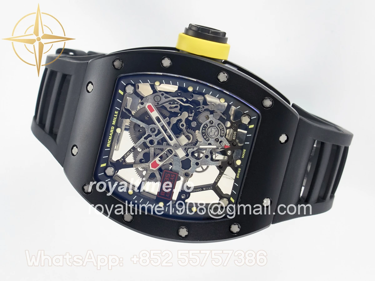Richard Mille RM035-02 Black Ceramic SONIC Skeleton Dial on Black Rubber Strap RMUL1 - Image 7