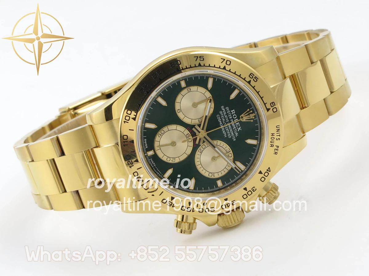 Rolex Daytona 116508 YG 3CF Green/YG Dial on YG Bracelet DD4131 (Gain Weight) - Image 7
