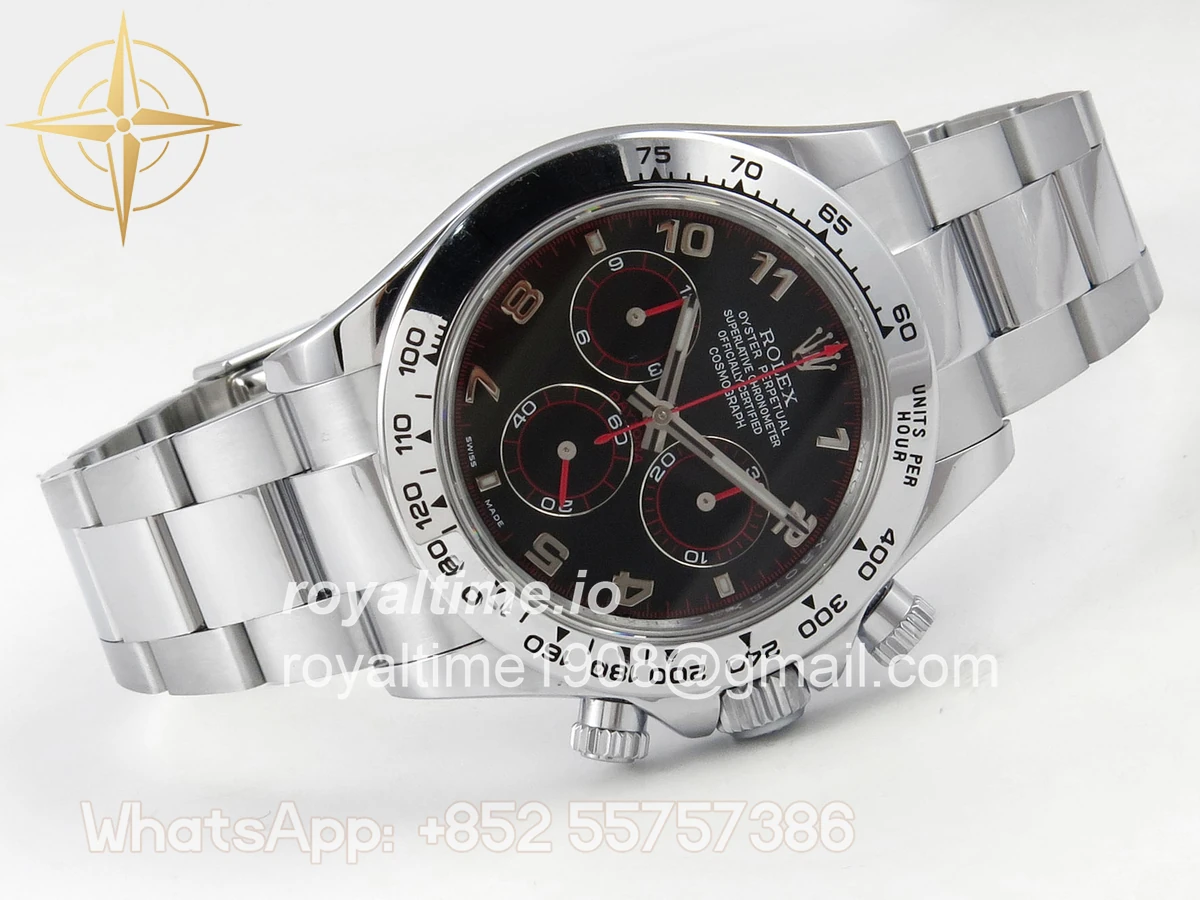 Rolex Daytona 116509 QF Black Numeral Dial on SS Bracelet SA4130 V2 Weighted 182g - Image 7