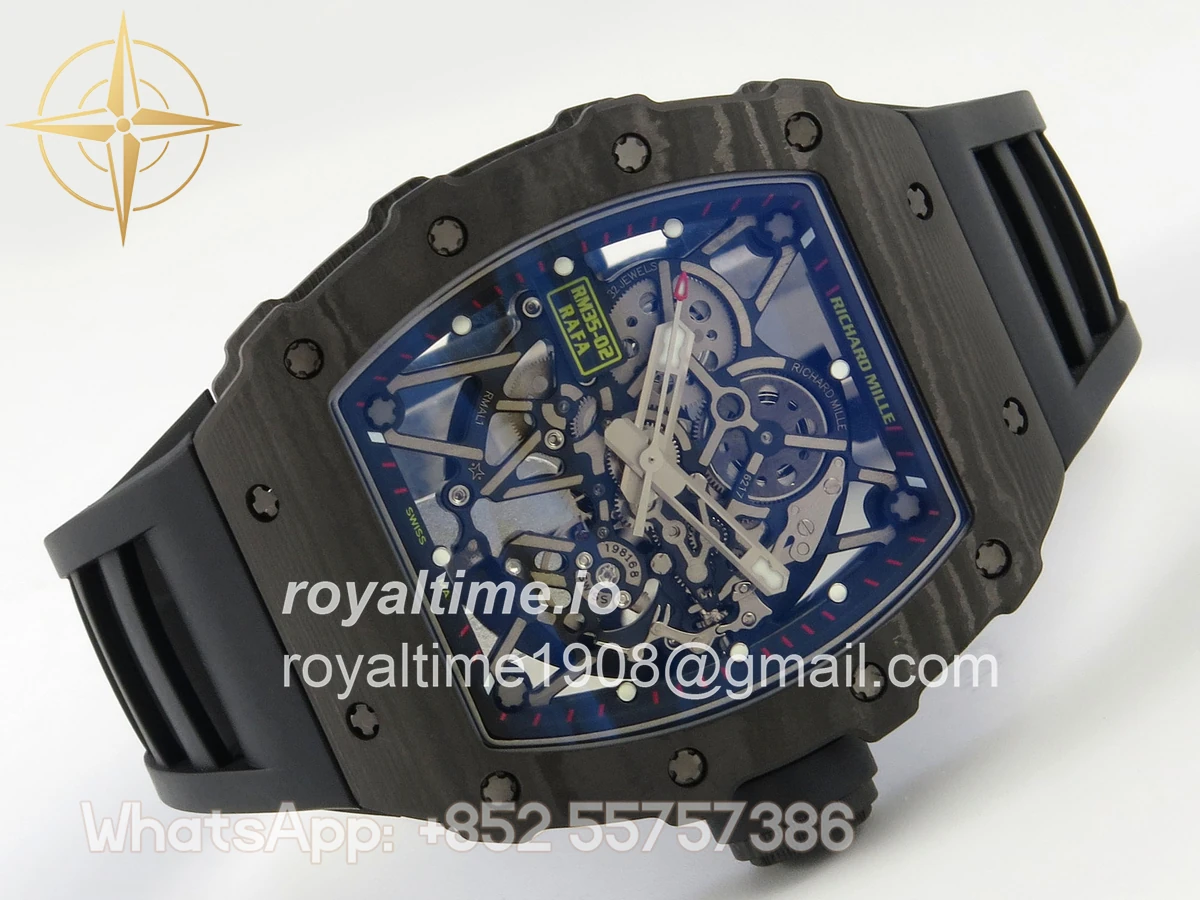 Richard Mille RM035-02 NTPT ZF Skeleton Dial on Black Rubber Strap RMAL1 V7 - Image 7