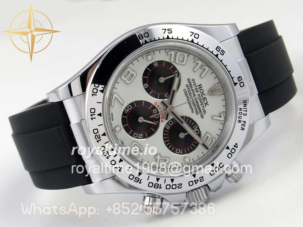 rolex Daytona 116519 QF White/Black Numeral Dial on Oysterflex Strap SA4130 V11 (Gain Weight) 160g - Image 7