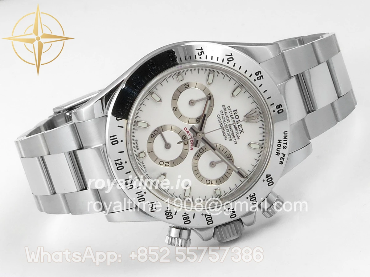 Rolex Daytona 116520 UFO White Dial on Bracelet UF4130 (Free Sprung) - Image 7