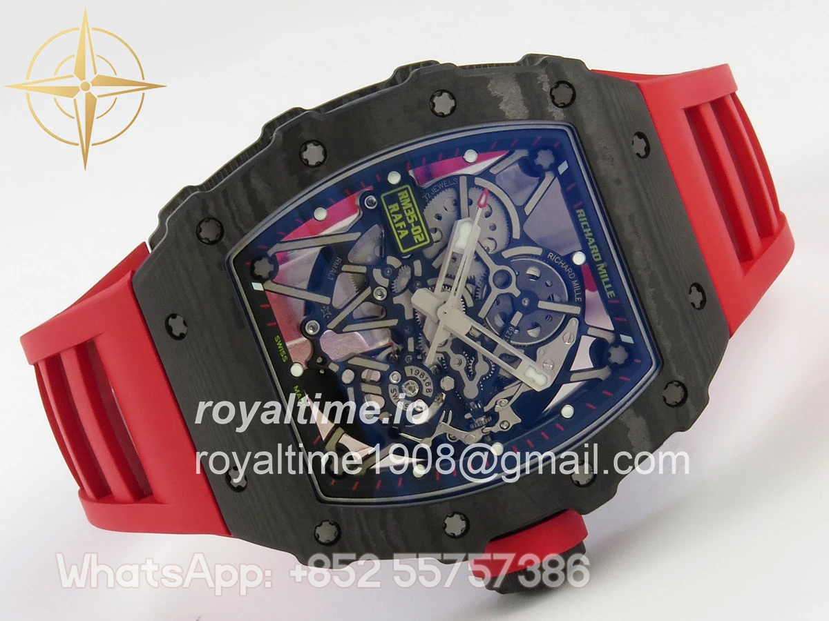 Richard Mille RM035-02 NTPT ZF Skeleton Dial on Red Rubber Strap RMAL1 V7 - Image 7