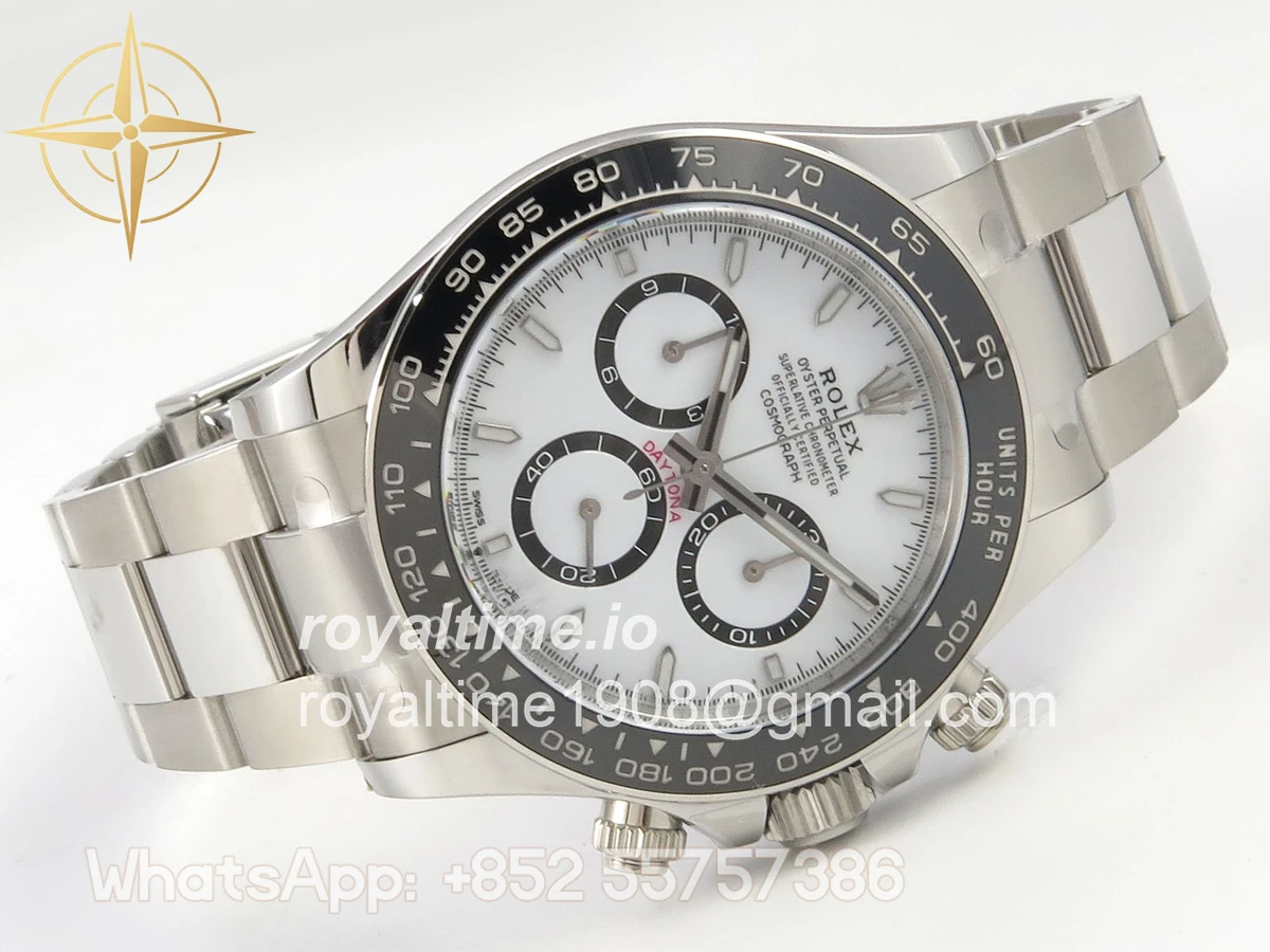 Rolex Daytona 126500 Panda Clean Plus 904L White Dial on Oyster Bracelet DD4131 - Image 7