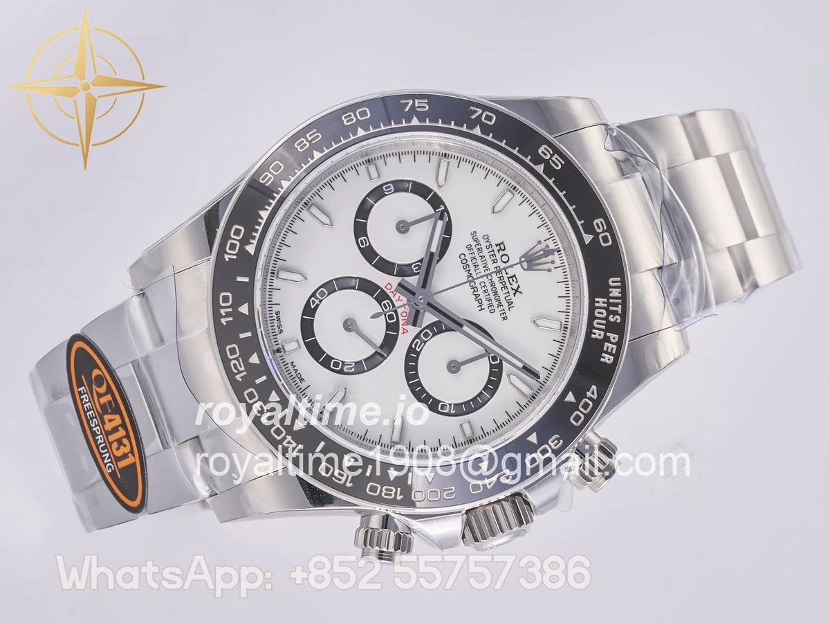 Rolex Daytona 126500 QF 904L Steel White Dial on SS Bracelet JH4131 (Free Sprung) - Image 7