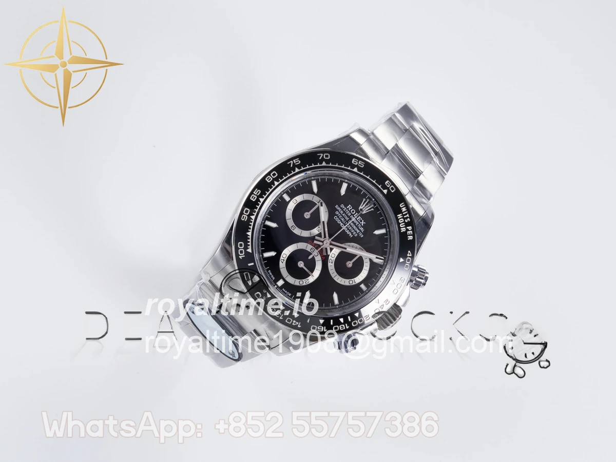 Rolex Daytona 126500 UFO 904L Steel Black Dial on SS Bracelet UF4131 (Free Sprung) - Image 7