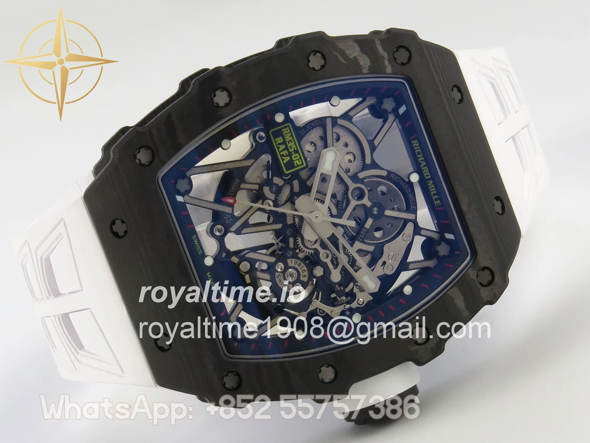 Richard Mille RM035-02 NTPT ZF Skeleton Dial on White Rubber Strap RMAL1 V7 - Image 7