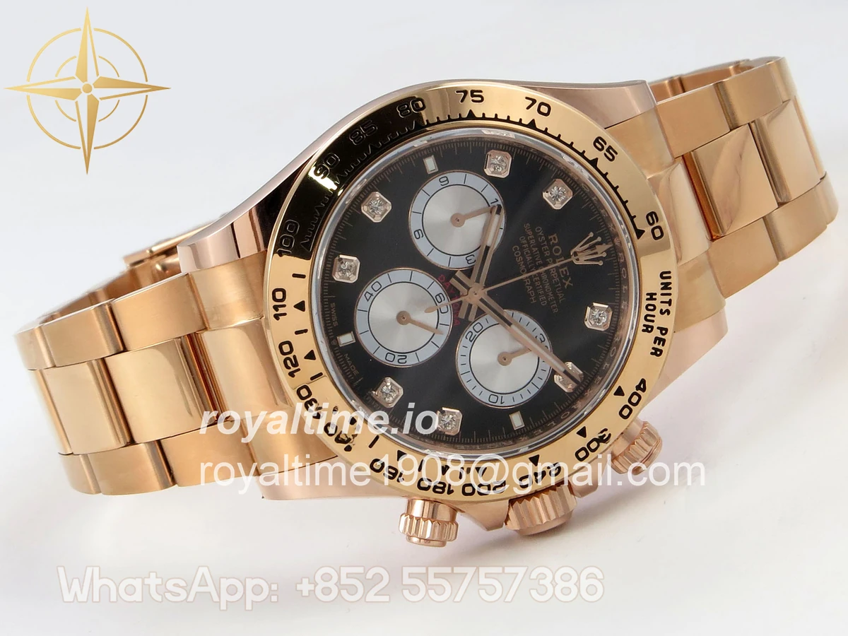 Rolex Daytona 126505 BTF Black/Silver Diamonds Dial on RG Braclet DD4131 (Weighted) 220g - Image 7