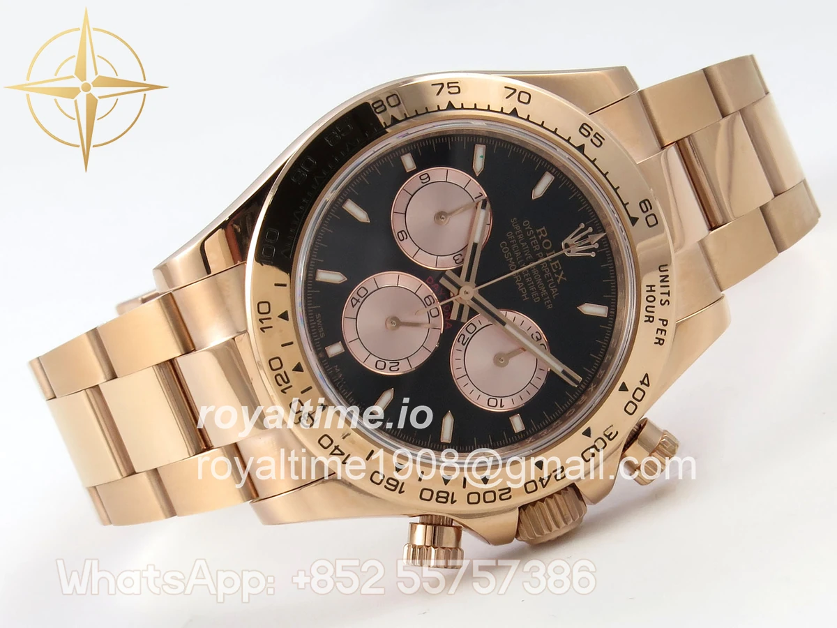 Rolex Daytona 126505 RG UFO Black/RG Dial on RG Bracelet UF4131 (Free Sprung) - Image 7
