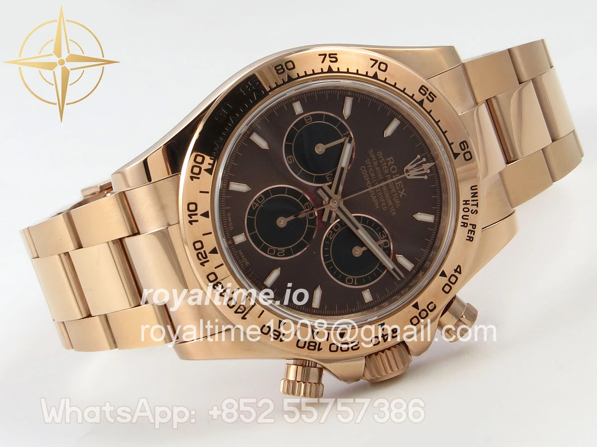 Rolex Daytona 126505 RG UFO Brown/Black Dial on RG Bracelet UF4131 (Free Sprung) - Image 7