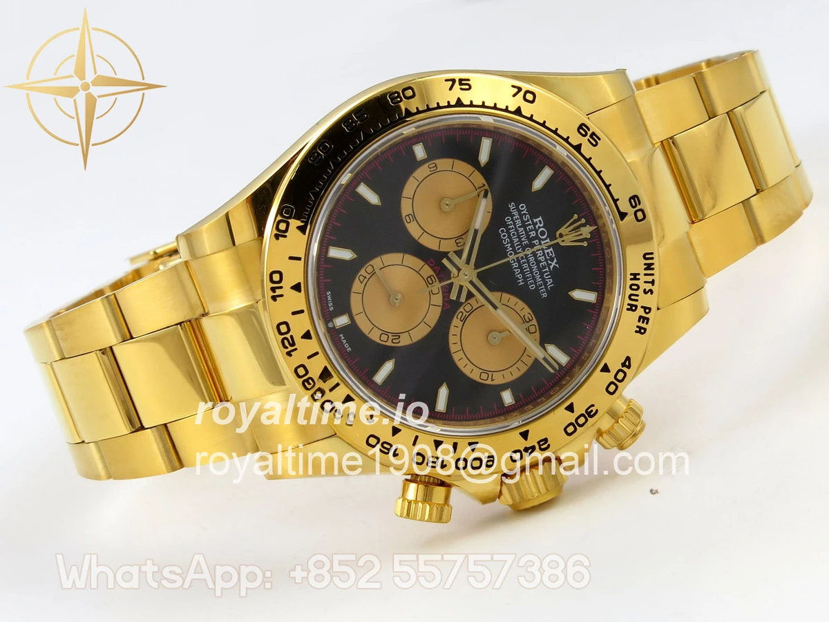 Rolex Daytona 126508 BTF Black/YG Dial on YG Braclet DD4131 (Weighted) 220g - Image 7