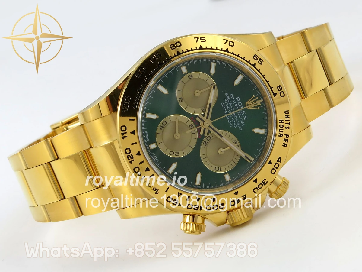 Rolex Daytona 126508 BTF Green/YG Dial on YG Braclet DD4131 (Weighted) 220g - Image 7