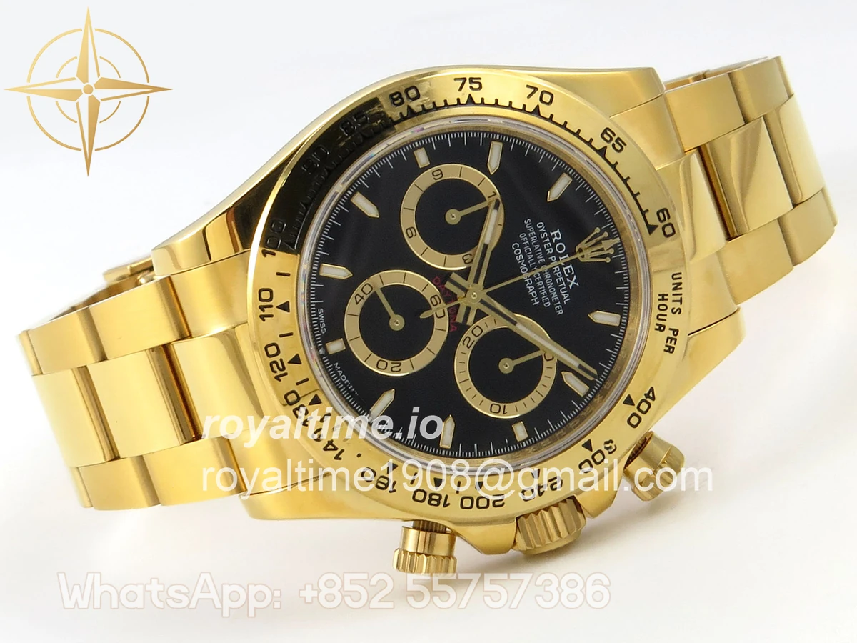 Rolex Daytona 126508 YG UFO Black Dial on YG Bracelet UF4131 (Free Sprung) - Image 7