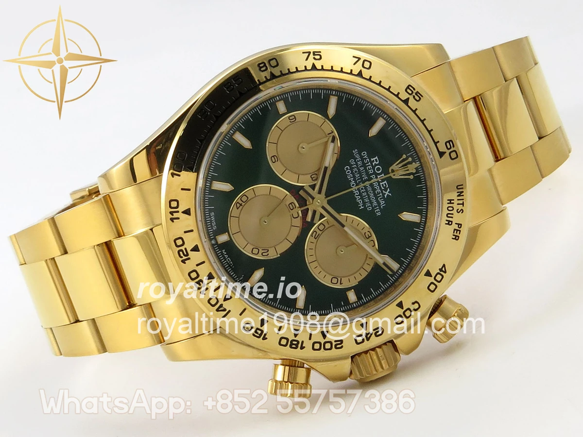 Rolex Daytona 126508 YG UFO Green/YG Dial on YG Bracelet UF4131 (Free Sprung) - Image 7