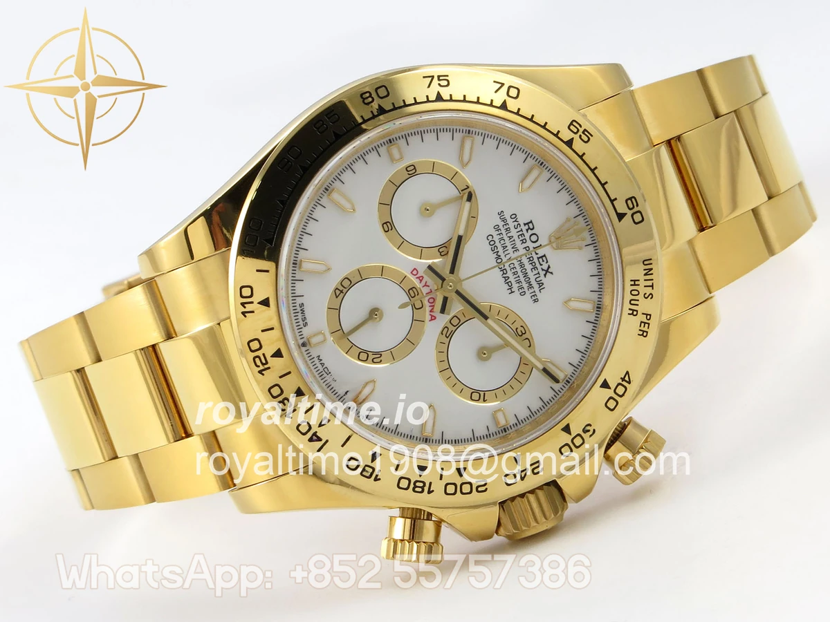 Rolex Daytona 126508 YG UFO White Dial on YG Bracelet UF4131 (Free Sprung) - Image 7