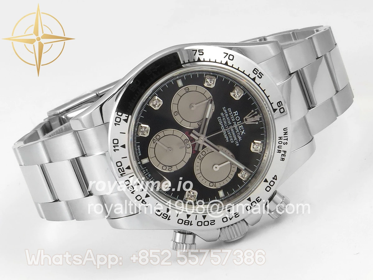 Rolex Daytona 126509 904L SS UFO Black Dial Silver Subdial Diamond Marker On 904L SS Bracelet UF4131 (Free Sprung) - Image 7
