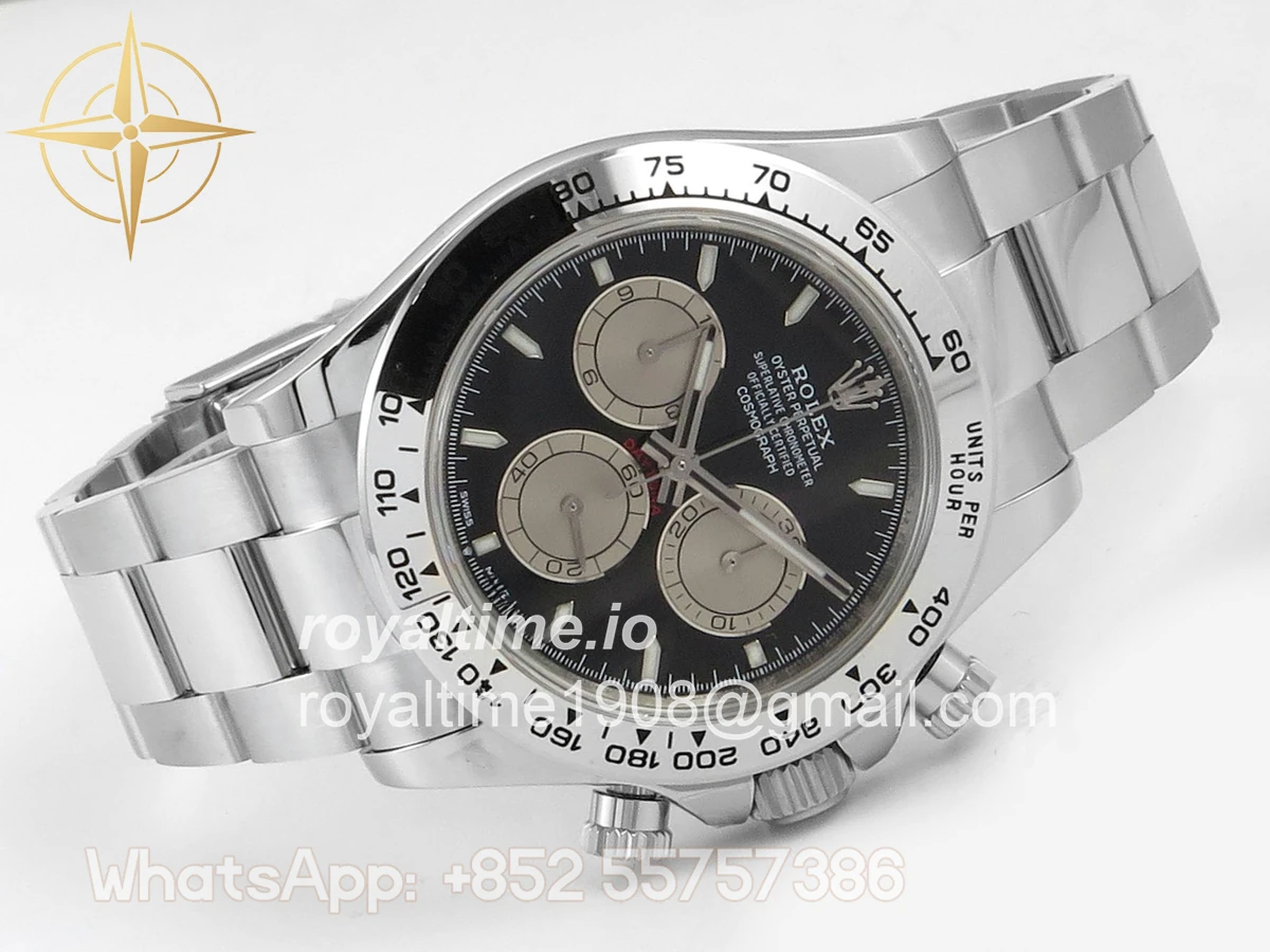 Rolex Daytona 126509 904L SS UFO Black Dial Silver Subdial On 904L SS Bracelet UF4131 (Free Sprung) - Image 7