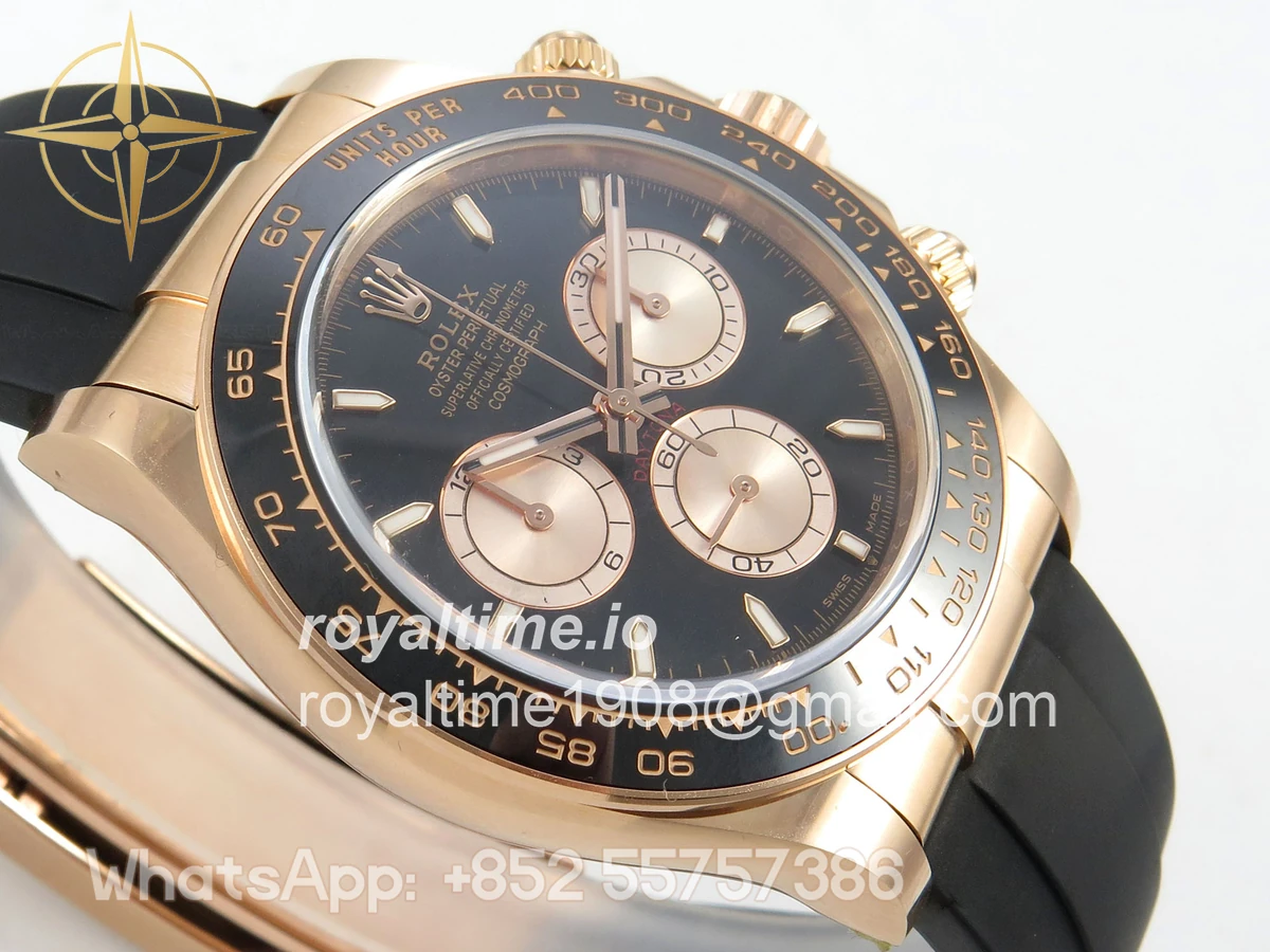 Rolex Daytona 126515 ARF Black/RG Stick Dial on Oysterflex Strap DD4131 V2 (Weighted) - Image 7