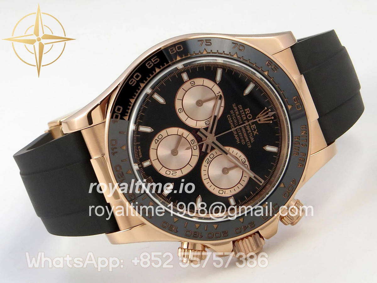 Rolex Daytona 126515 TMF Black/RG Stick Dial on Oysterflex Strap DD4131(162g) - Image 7