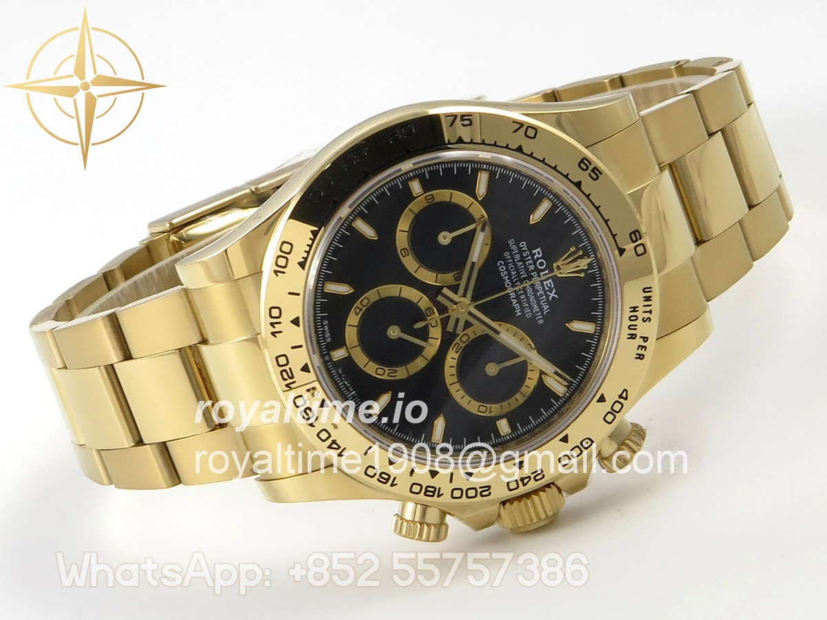 Rolex Daytona 126508 AVF Black Stick Dial on YG Bracelet DD4131 (Mod) - Image 7
