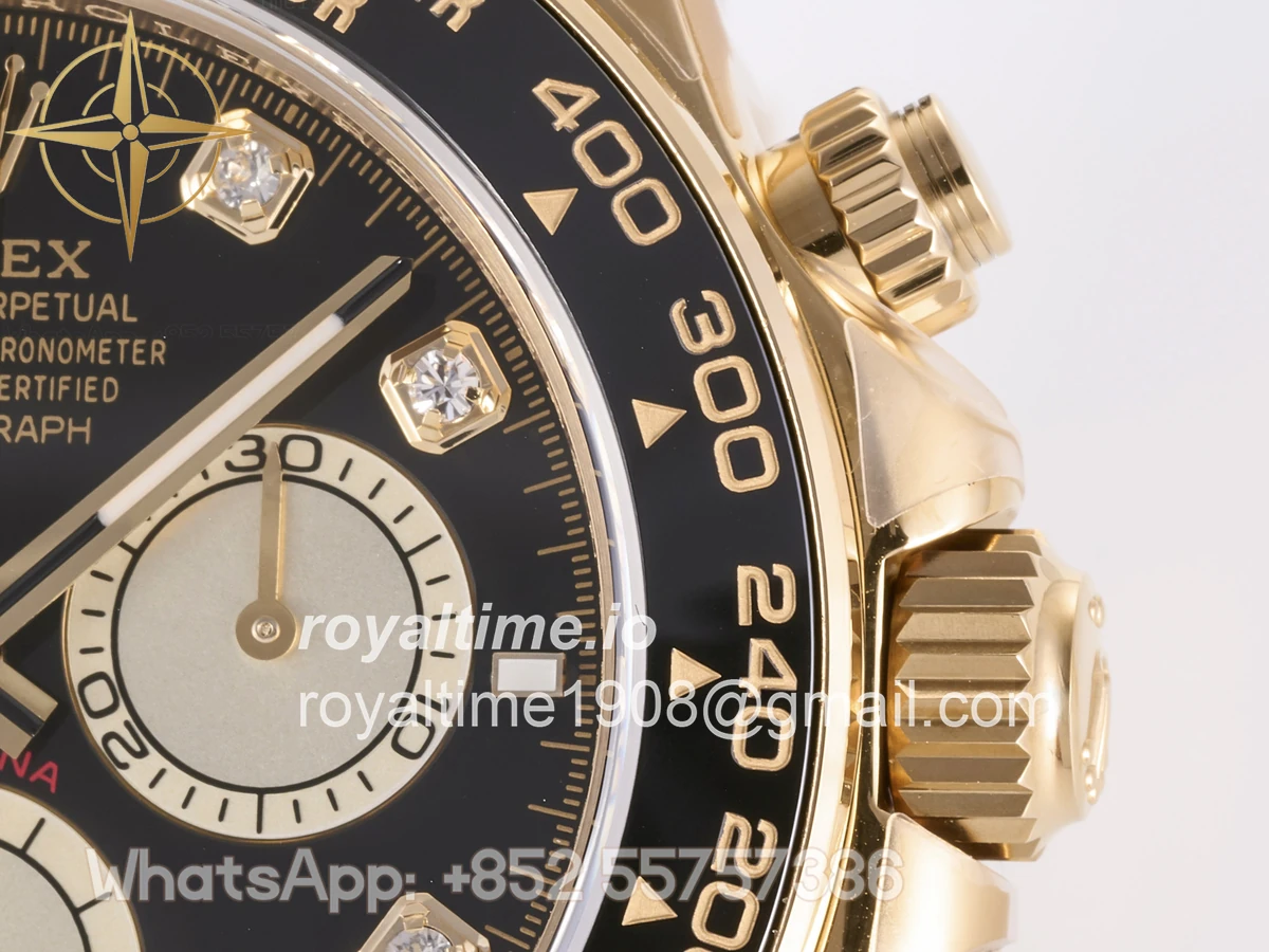 Rolex Daytona 126518 3BF YG/Black Diamonds Dial Sticks Markers on Oysterflex Strap Weighted 160g - Image 6