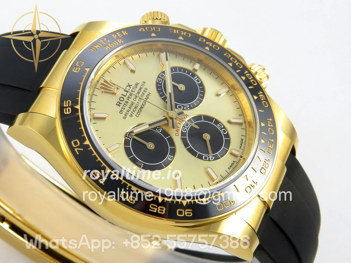 Rolex Daytona 126518 ARF YG/Black Dial on Oysterflex Strap DD4131 V2 (Weighted) - Image 7