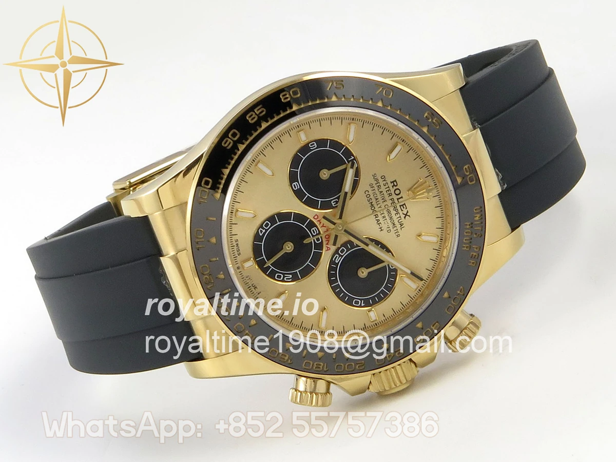 Rolex Daytona 126518 AVF YG/Black Dial on Oysterflex Strap DD4131 (Mod) - Image 7