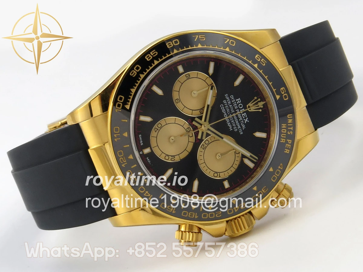 Rolex Daytona 126518 QF Black/YG Dial on Oysterflex Strap JH4131 V18 (Free Sprung) Weighted 157g - Image 7