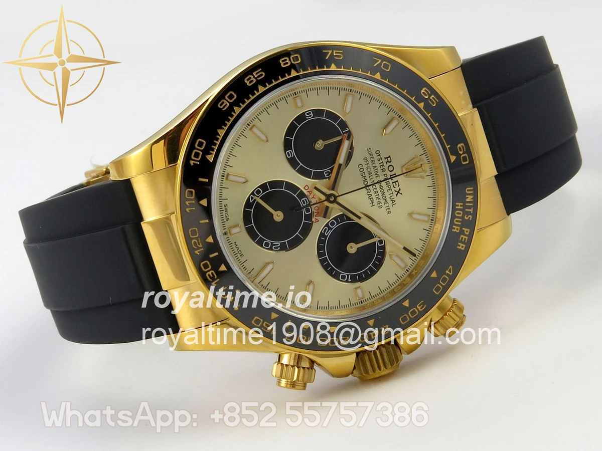 Rolex Daytona 126518 QF YG/Black Dial on Oysterflex Strap JH4131 V18 (Free Sprung) Weighted 157g - Image 7