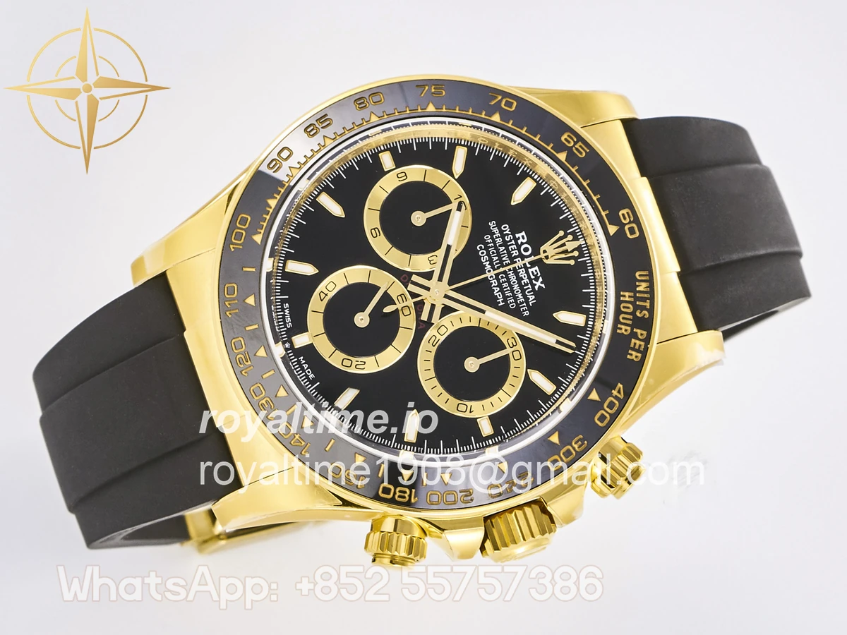 Rolex Daytona 126518 TMF Black Stick Dial on Oysterflex Strap DD4131 - Image 7