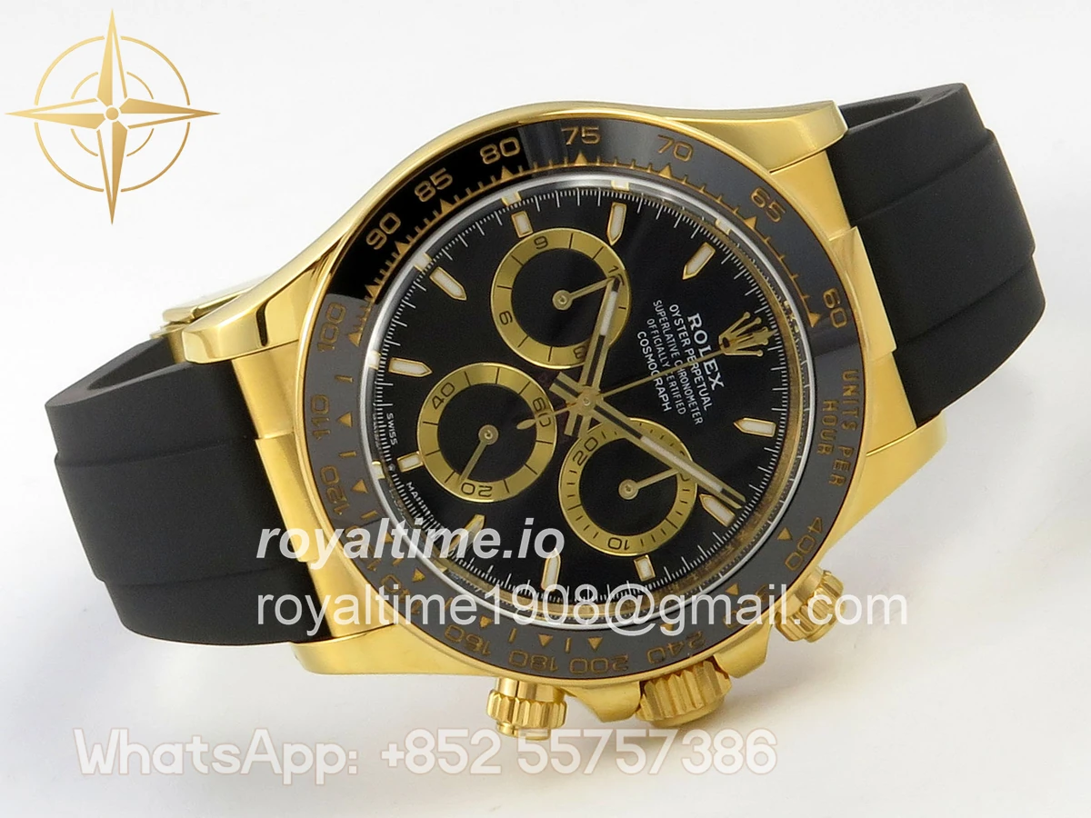 Rolex Daytona 126518 TMF Black Stick Dial on Oysterflex Strap DD4131(162g) - Image 7