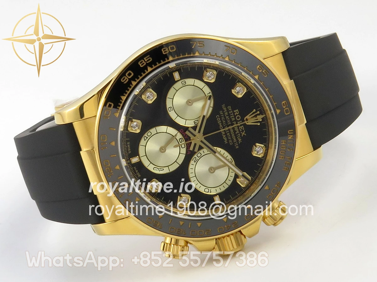 Rolex Daytona 126518 TMF Black/YG Diamonds Dial on Oysterflex Strap DD4131(162g) - Image 7