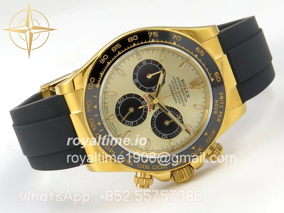 Rolex Daytona 126518 UFO YG/Black Stick Dial on Oysterflex Strap UF4131 - Image 7