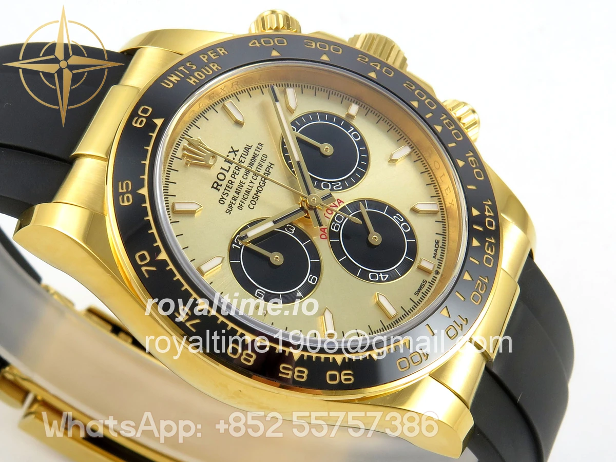 Rolex Daytona 126518 YG Clean Plus YG/Black Dial on Black Rubber Strap DD4131 - Image 7