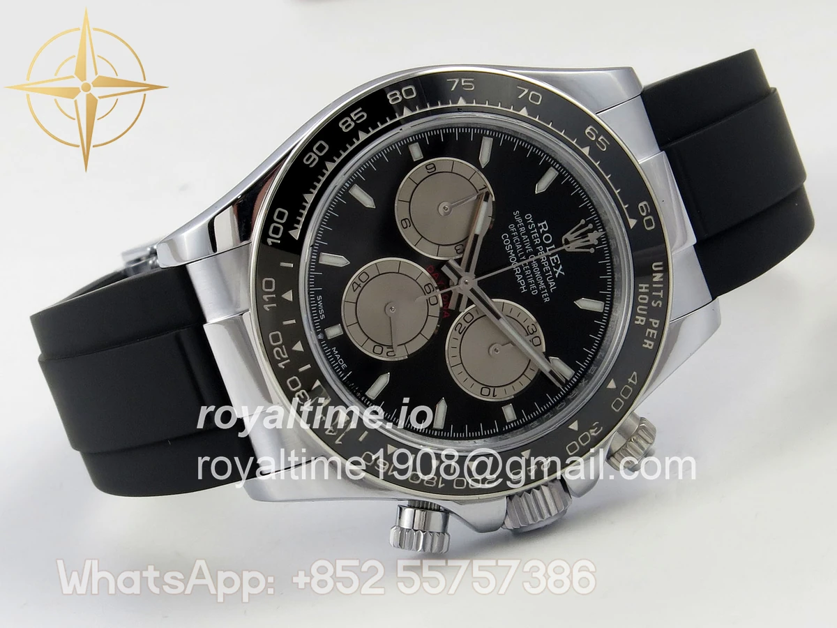 Rolex Daytona 126519 QF Black/Silver Dial on Oysterflex Strap JH4131 V18 (Free Sprung) Weighted 157g - Image 7