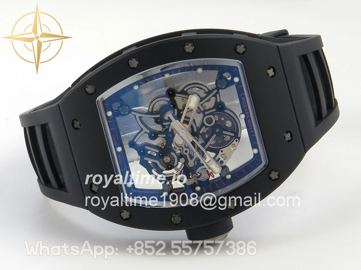 Richard Mille RM055 Black Ceramic APSF on Black/Red Inner Bezel on Black Rubber Strap RMUL2 - Image 7